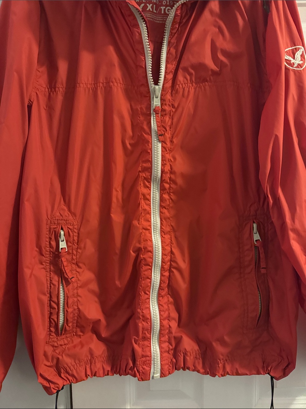 American Eagle Outfitters Bright Red Hooded Jacket - Picture 4 of 8